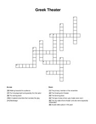 Greek Theater Crossword Puzzle