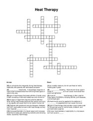 Heat Therapy Crossword Puzzle