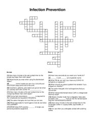 Infection Prevention Crossword Puzzle