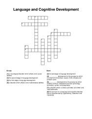 Language and Cognitive Development Crossword Puzzle