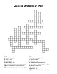 Learning Strategies at Work Crossword Puzzle