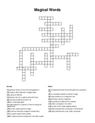 Magical Words Crossword Puzzle