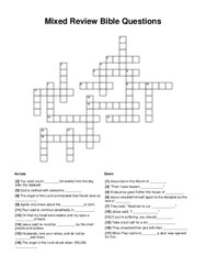 Mixed Review Bible Questions Crossword Puzzle