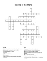 Models of the World Word Scramble Puzzle