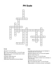 PH Scale Crossword Puzzle