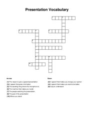 Presentation Vocabulary Crossword Puzzle