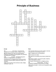 Principle of Business Crossword Puzzle
