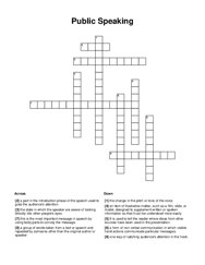 Public Speaking Crossword Puzzle