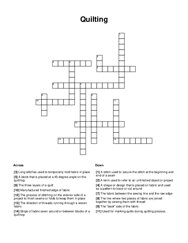 Quilting Crossword Puzzle