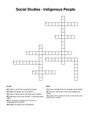 Social Studies - Indigenous People Crossword Puzzle