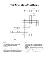 The United States Constitution Crossword Puzzle