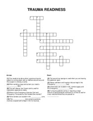 TRAUMA READINESS Crossword Puzzle