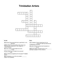 Trinidadian Artists Crossword Puzzle