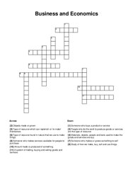 Business and Economics Crossword Puzzle
