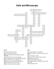 Cells and Microscope Crossword Puzzle