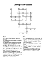 Contagious Diseases Crossword Puzzle