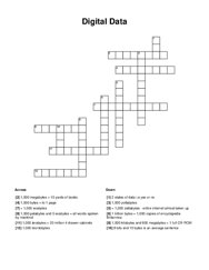 Digital Data Crossword Puzzle