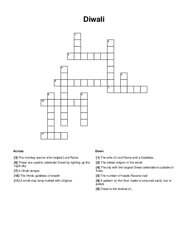 Diwali Crossword Puzzle