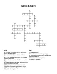 Egypt Empire Crossword Puzzle