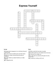 Express Yourself Crossword Puzzle