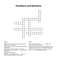 Fertilizers and Nutrients Word Scramble Puzzle
