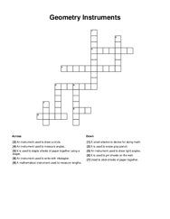 Geometry Instruments Crossword Puzzle