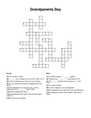 Grandparents Day Crossword Puzzle