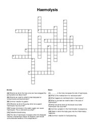 Haemolysis Crossword Puzzle
