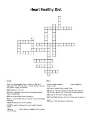 Heart Healthy Diet Crossword Puzzle
