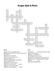 Kuiper Belt & Pluto Crossword Puzzle