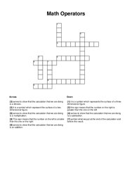 Math Operators Word Scramble Puzzle