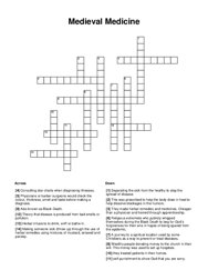 Medieval Medicine Crossword Puzzle