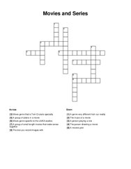 Movies and Series Crossword Puzzle