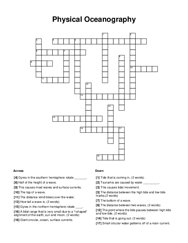 Physical Oceanography Crossword Puzzle