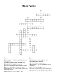 Rock Puzzle Crossword Puzzle