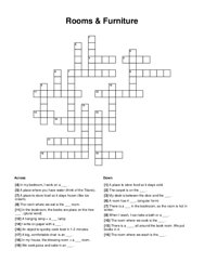 Rooms & Furniture Crossword Puzzle