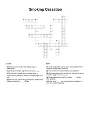 Smoking Cessation Crossword Puzzle
