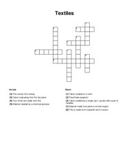 Textiles Word Scramble Puzzle