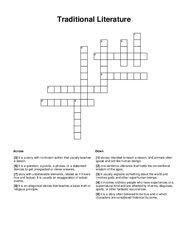 Traditional Literature Crossword Puzzle