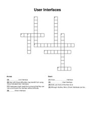User Interfaces Crossword Puzzle
