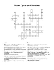 Water Cycle and Weather Crossword Puzzle
