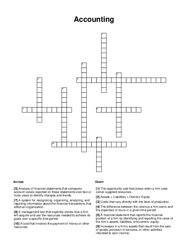 Accounting Crossword Puzzle