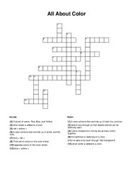 All About Color Crossword Puzzle