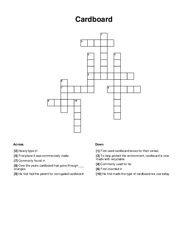 Cardboard Crossword Puzzle
