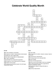 Celebrate World Quality Month Word Scramble Puzzle