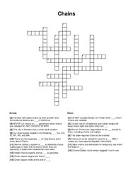 Chains Crossword Puzzle