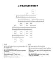 Chihuahuan Desert Crossword Puzzle