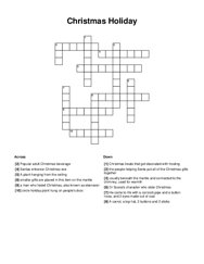 Christmas Holiday Crossword Puzzle