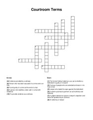 Courtroom Terms Crossword Puzzle