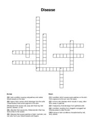 Disease Crossword Puzzle
